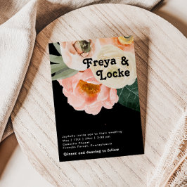 kühne, farbige Blüte | Monogramm des Lässigen Foto Einladung