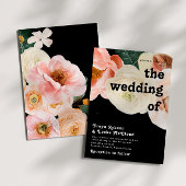 kühne, farbige Blüte | Schwarz die Hochzeit von Einladung