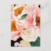 kühne, farbige Blüte | Schwarze Hochzeit wünschend Begleitkarte (Rückseite)