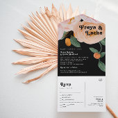 kühne, farbige Blüte | Schwarzes Siegel und Senden All In One Einladung