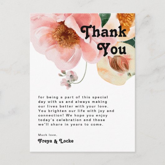 kühne, farbige Blüte | Tabelle Danke Karte (Vorderseite)