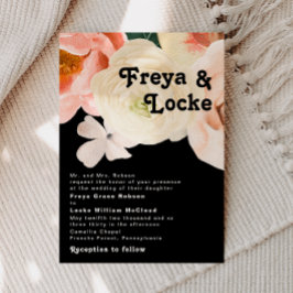 kühne, farbige Blüte | Traditionelle Schwarze Hoch Einladung