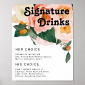 kühne, farbige Blüte | Unterschrift Drinks Poster (Vorne)