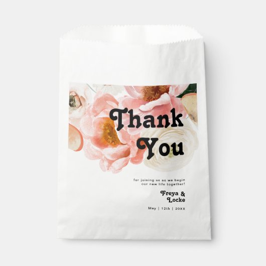 kühne, farbige Blüte | Vielen Dank Geschenktütchen (Vorderseite)