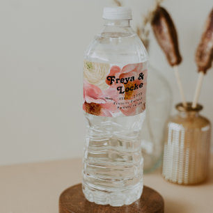 kühne, farbige Blüte Wasserflaschenetikett