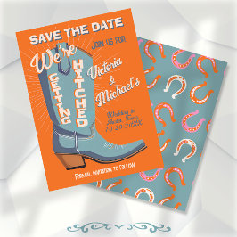 kühne farbige Cowboy-Western Save the Date Boot Einladung
