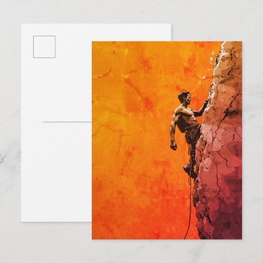 Kühne Felsenkletterer-Wandkunst Postkarte (Vorne/Hinten)