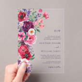 kühne florale Hochzeit - Akryllische Einladung (Insitu (Handheld))
