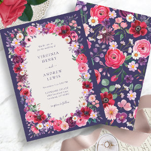 Kühne Florale Hochzeit Einladung