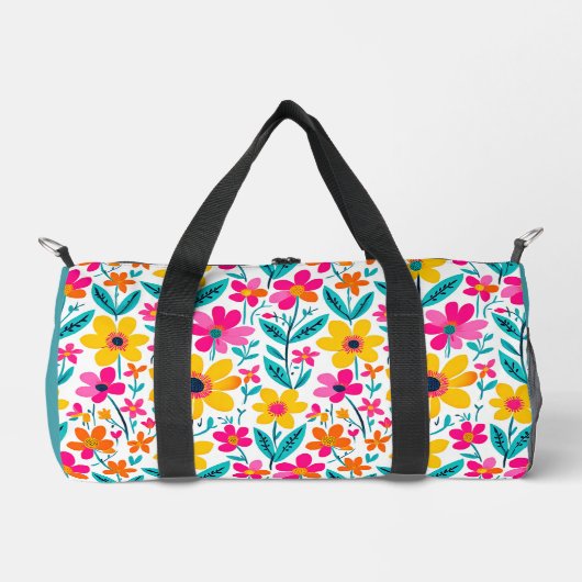 Kühne florale Malerei Duffle Bag (Vorderseite)