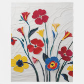 Kühne, florale Wasserfarbe in lebhaften Farben Fleecedecke (Vorderseite)