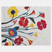 Kühne, florale Wasserfarbe in lebhaften Farben Fleecedecke (Vorderseite (Horizontal))