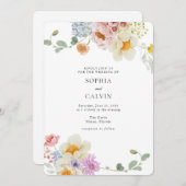 Kühne Florals Liebe in Bloom Wedding Einladung (Vorne/Hinten)