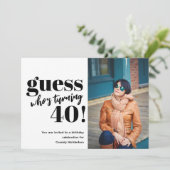 kühne Foto 40. Geburtstag Einladung (Stehend Vorderseite)