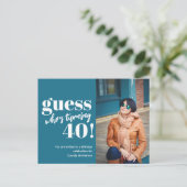 kühne Foto 40. Geburtstag Einladungspostkarte (Stehend Vorderseite)