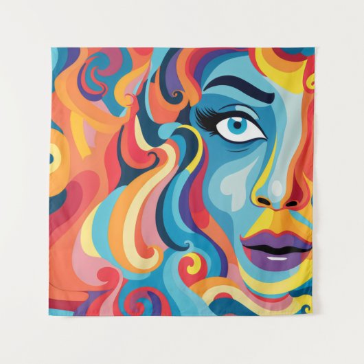 Kühne Frau Lebendige Spirale der Emotionen Wandteppich (Vorderseite)