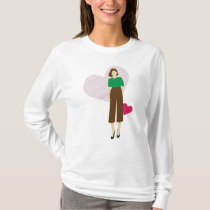 Kühne Frau mit Herz-T-Shirt - Chic Empowerment T-Shirt