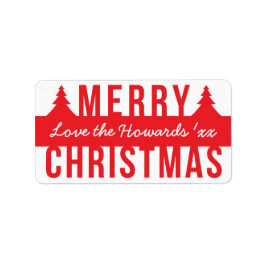 kühne frohe Weihnachts-Cutout-Bäume Adressaufkleber