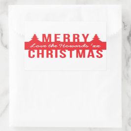 kühne frohe Weihnachts-Cutout-Bäume Rechteckiger Aufkleber