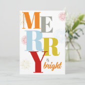 kühne, fröhliche und helle Weihnachtskarte Feiertagskarte (Stehend Vorderseite)