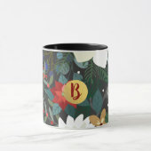 kühne Funky farbenfrohe floral dunkle Chic Moderne Tasse (Zentrum)