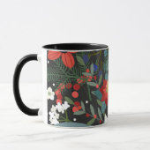 kühne Funky farbenfrohe floral dunkle Chic Moderne Tasse (Links)