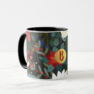 kühne Funky farbenfrohe floral dunkle Chic Moderne Tasse