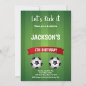 Kühne Fußball-Party Thema Kinder Einladung (Vorderseite)
