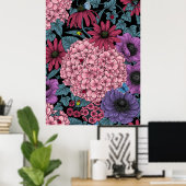 Kühne Gartenblumen Poster (Heimbüro)