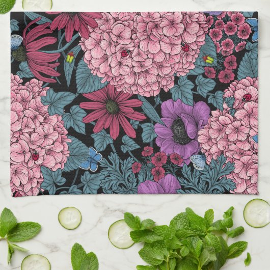 Kühne Gartenfloralen Geschirrtuch (Gefaltet)