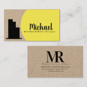 Kühne Gelbe Designer Innenarchitektur Visitenkarte (Vorne/Hinten)