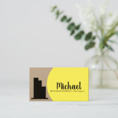 Kühne Gelbe Designer Innenarchitektur Visitenkarte (Stehend Vorderseite)