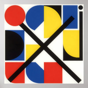 Kühne geometrische Bauhaus-Suprematistische Kunst Poster