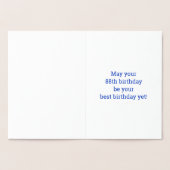 Kühne, goldene Folie "88 JAHRE ALT!" Geburtskarte Folienkarte (Innenseite)