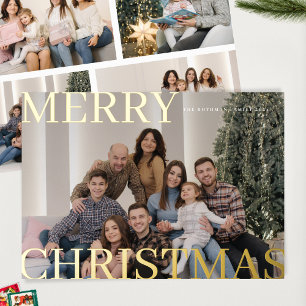 kühne Goldfamilie Jahr im Review-Foto Weihnachten Folien Feiertagskarte