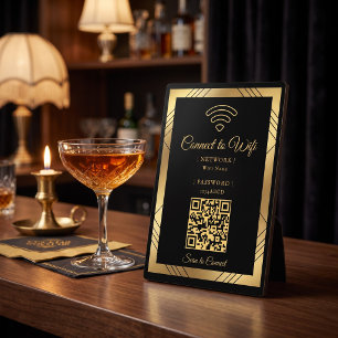 Kühne Goldfolie Art Deco WLAN Fotoplatte