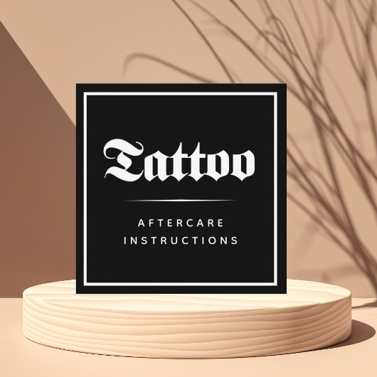 Kühne gotische Stil Tattoo Aftercare Instructions Quadratische Visitenkarte