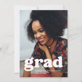 kühne Graduate | Moderne Zwei Foto 2023 Abschluss Einladung (Vorderseite)