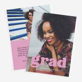 kühne Graduate | Modernes Zwei Foto 2022 Abschluss Einladung