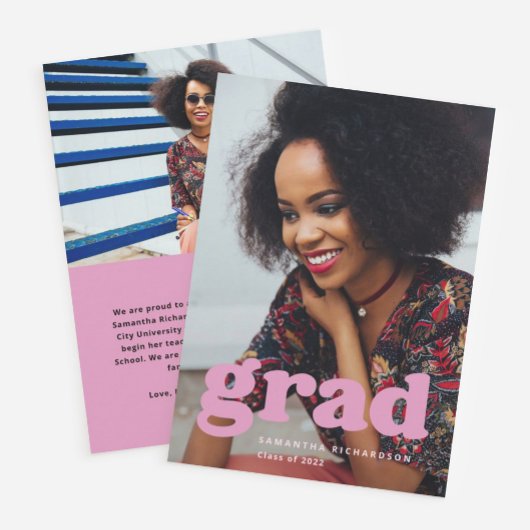 kühne Graduate | Modernes Zwei Foto 2022 Abschluss Einladung