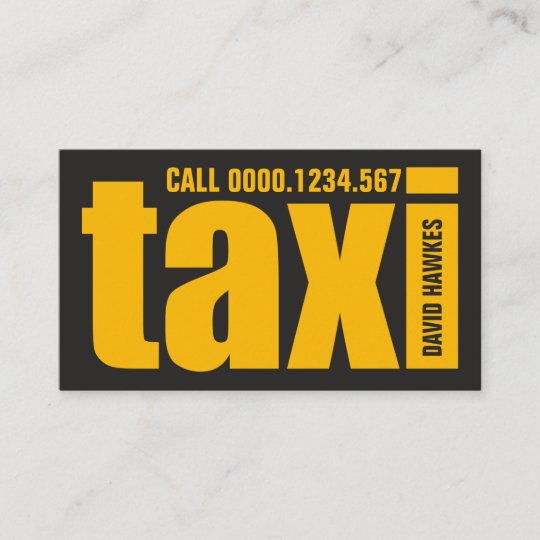 Kuhne Grosse Taxi Briefe Auffallend Gelber Taxidien Visitenkarte Zazzle De