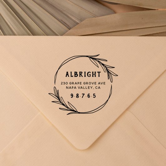 Kühne handGezeichnet botanische Kranke-Rücksendead Gummistempel