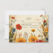 kühne Herbstblütenhochzeit RSVP Karte (Vorderseite)