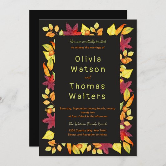 kühne Herbstleaves grenzten an die Einladung zur H (Vorne/Hinten)