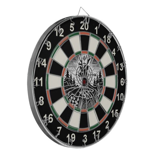 Kühne Hirschzielwaldkunst Dartscheibe (Vorderseite Links)