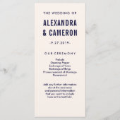 kühne Hochzeit | Programm für rosa und rosafarbene (Vorderseite)