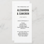 kühne Hochzeit | Schwarzer moderner Text im Weißbu Programm (Vorne/Hinten)