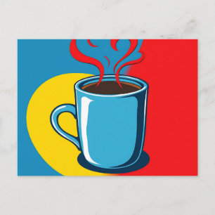 Kühne Kaffeekunst mit übertriebenen Wirbel Postkarte