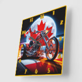 kühne kanadische Chopper unter Vollmond Quadratische Wanduhr (Winkel)