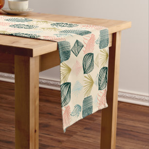 Kühne Karibik-Stammes-Mudcloth: Boho Buttercreme Kurzer Tischläufer